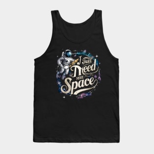 Cosmic Solitude: Vintage Astronaut Typography Poster Tank Top